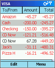 Smartphone view transactions