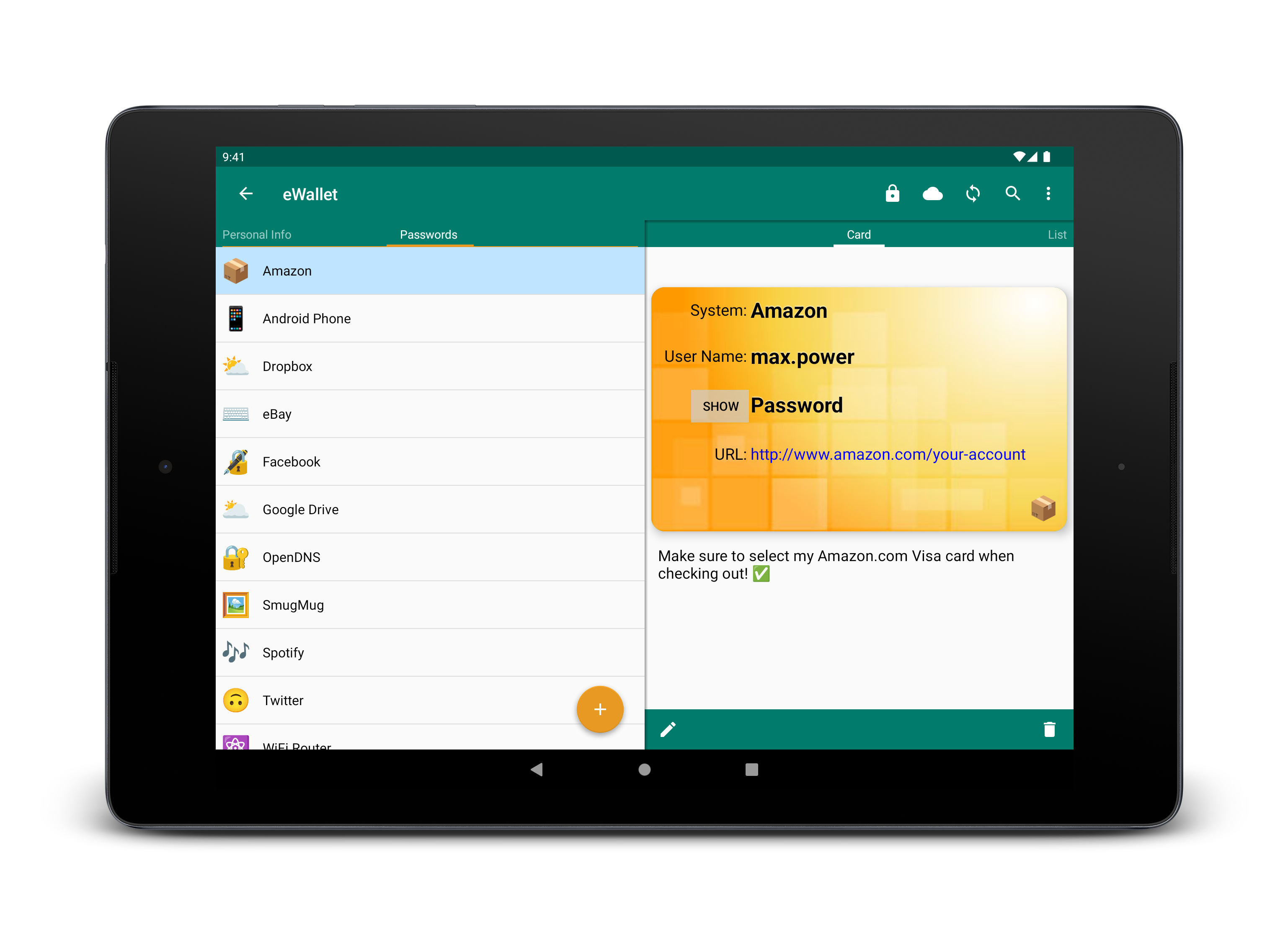eWallet for Android | Ilium Software