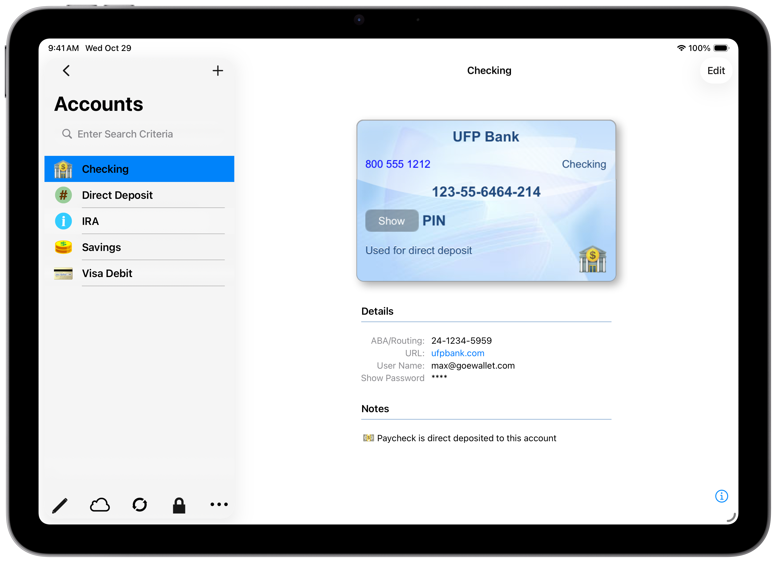 eWallet for iPhone and iPad | Ilium Software