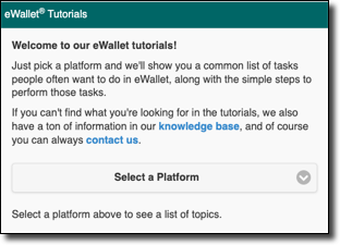 eWallet tutorials