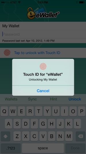 Touch ID prompt